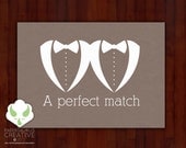 Greeting card - Your perfect match - gay marriage, LGBT wedding