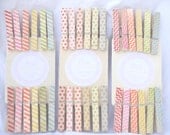 36 ct Rainbow Pack- Stripes,chevron and polka dots- HanDSTamPed Wood Clothes Pins-..-packaging , favors,gifts, Il_170x135