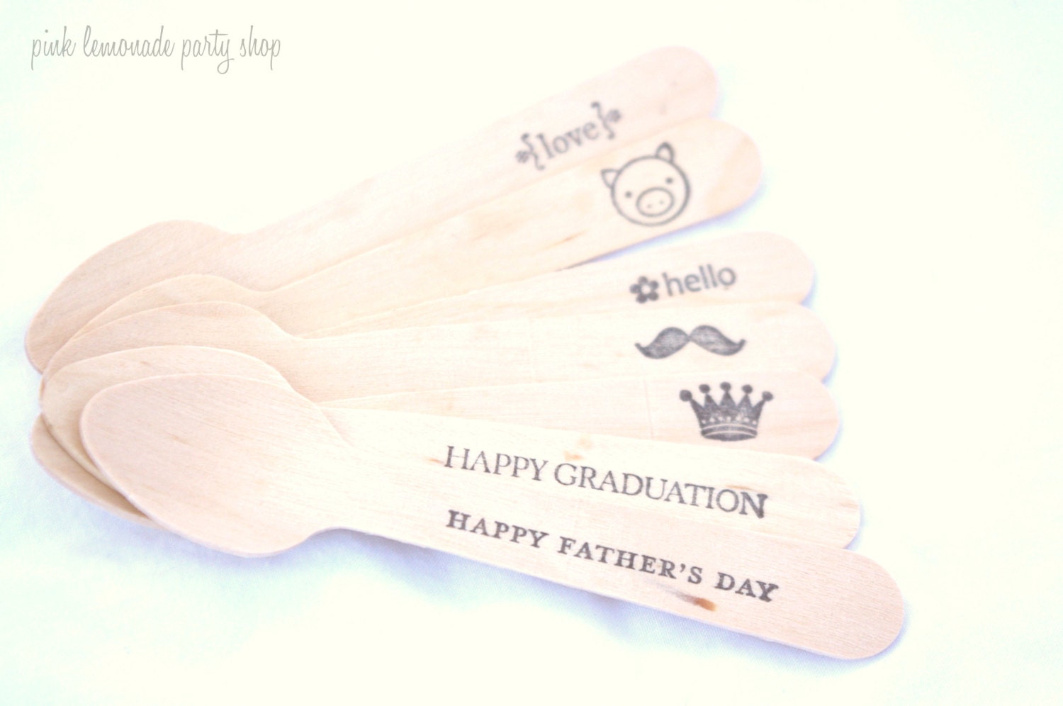 25ICe CReaM SHoP WooD TaSTeR SPooNs-25ct--use with mini ice cream cups-ice cream sundaes-made to order--handstamped or plain- Il_570xn
