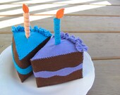 Happy Birthday Cake Slice, 100% Wool, All Natural, Waldorf