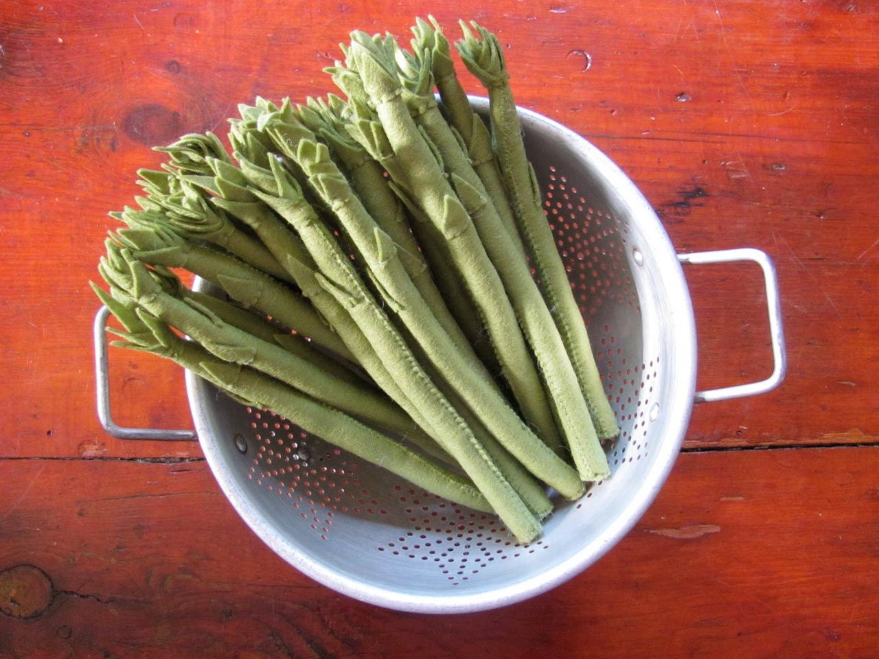 100% Wool Asparagus, All Natural, Waldorf