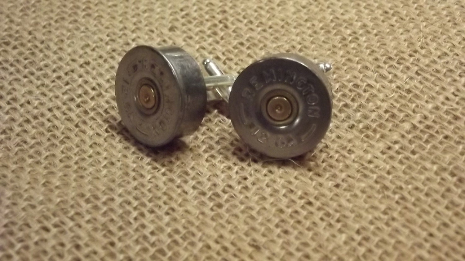 Recycled 12G remington shotgun shell bullet mens country rustic redneck wedding cuff links groomsmen gift