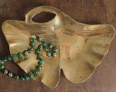 Vintage Indian Brass Ginkgo Leaf Tray