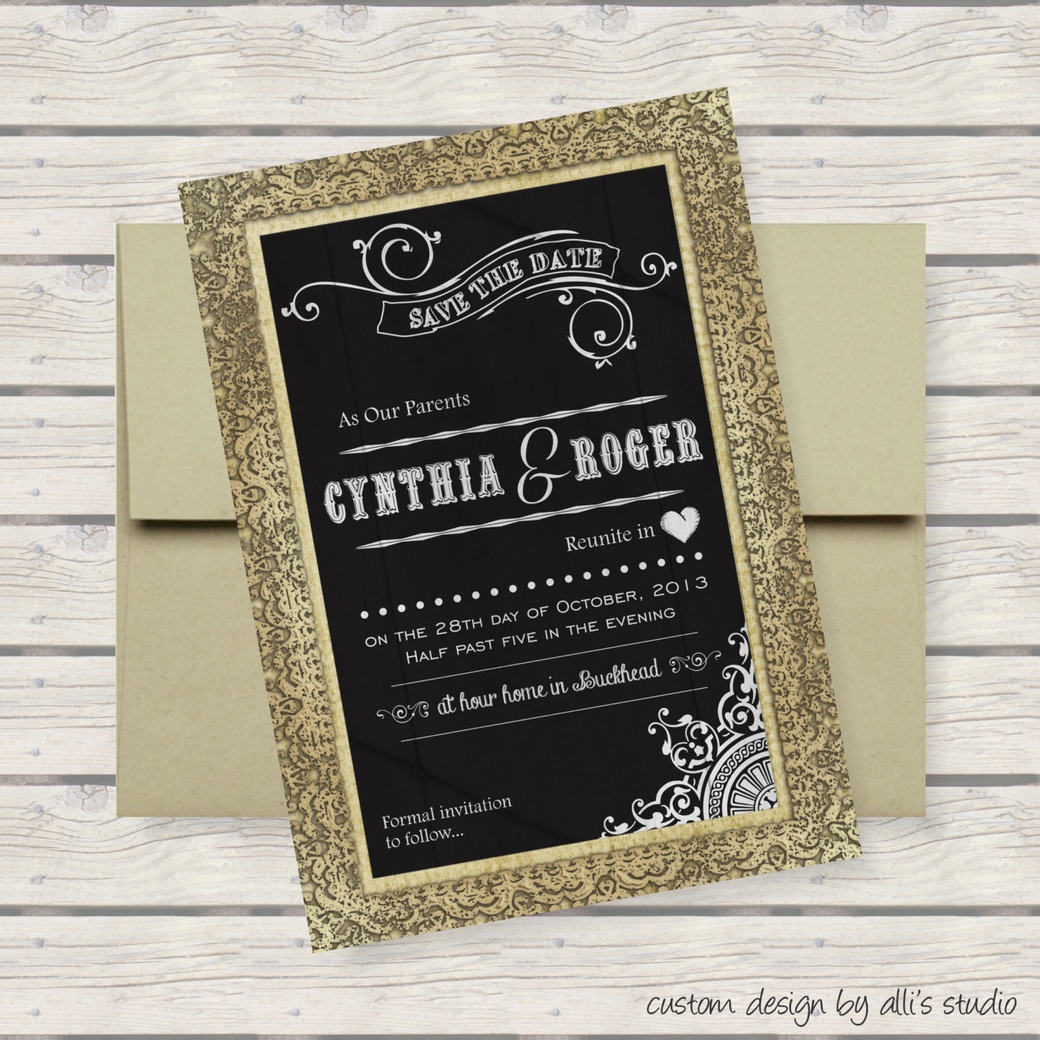 Chalkboard Save the Date / Burlap Save the Date / Cottage Chic Save the Date / Steampunk Save the Date / Eco Friendly Save the Date
