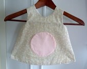 Pinafore dress, shirt, girl's top, circle pocket, size 2T