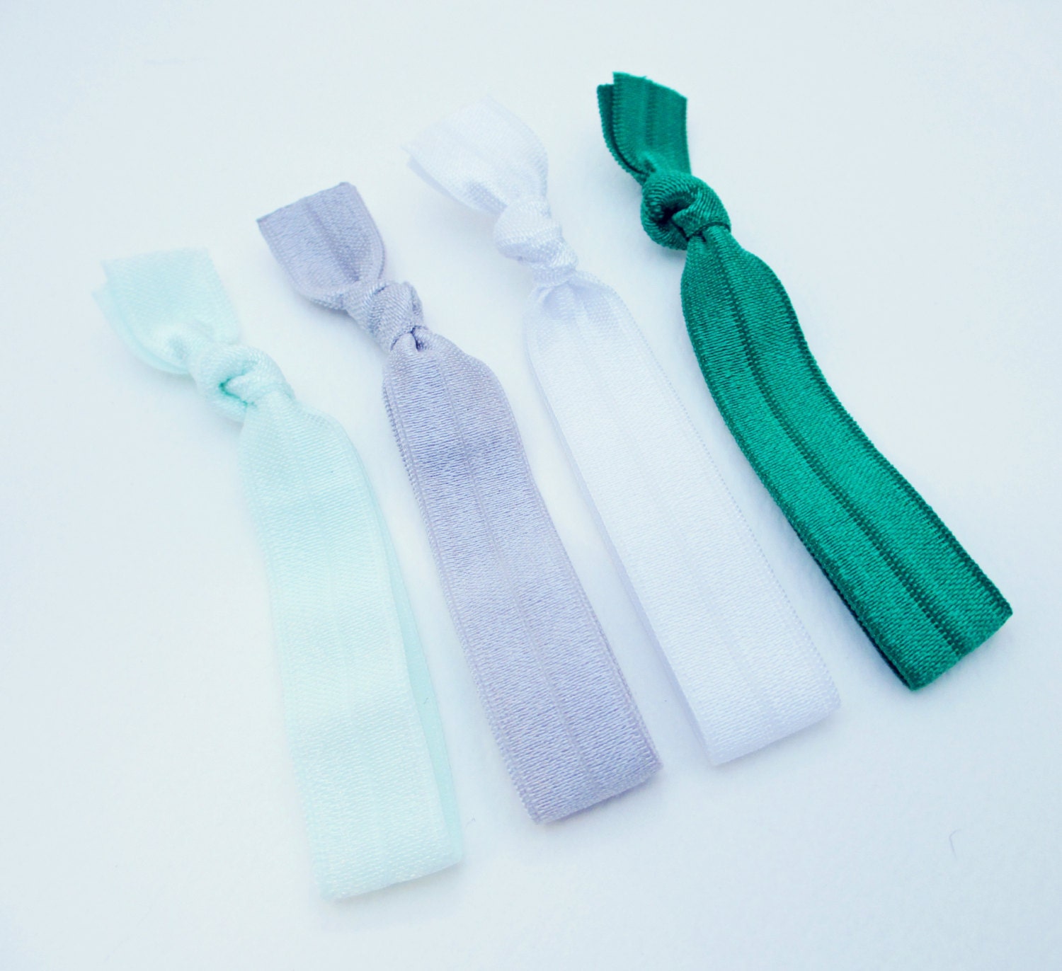 Elastic Hair Ties, Set of 4, Green Collection