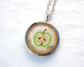 Apple Necklace - Original Hand Painted Watercolor Necklace