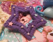 Purple Yarn Star Clip