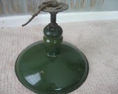 Vintage Industrial Green Enamel Light Shade With Socket and Mounting Bracket Gas Station Barn Light Warehouse