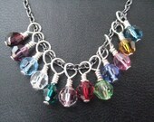 Add ONE (1) 6mm Round Swarovski Crystal Birthstone Sterling Silver Charm to your Necklace