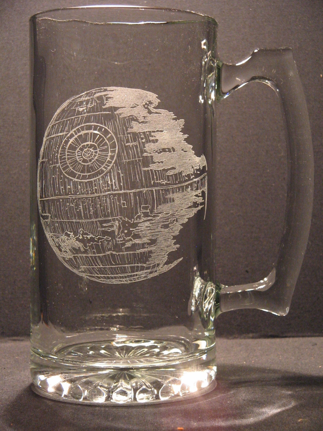 Star Wars Death Star  inspired beer mug Engraved Glass "PICK YOUR STYLE"