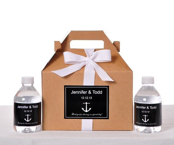 Gable Wedding Box Set of 24 - Wedding Favor Box / Welcome Box Labels Il_570xn