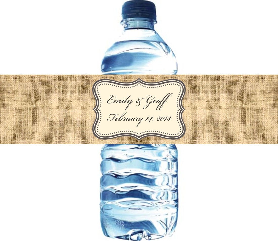 Waterproof Water Bottle Labels - 30 Printed labels with your wedding colors Il_570xn