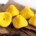 Czech glass flowers Bright Yellow Three petal Bell beads - 10x12mm - 10Pc - 577