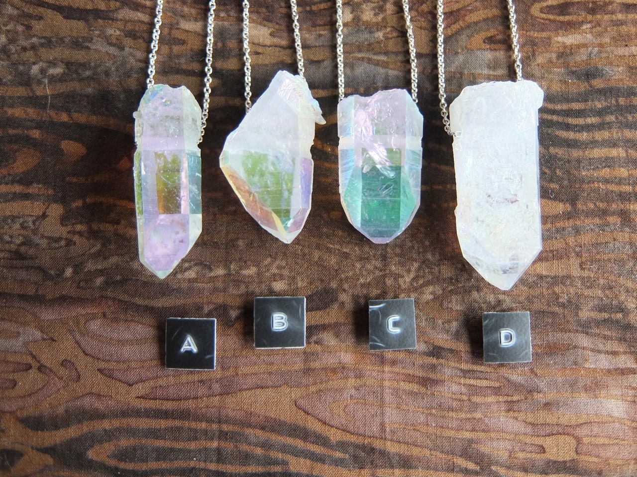 Sterling Silver Opal Aura Quartz Point Necklace