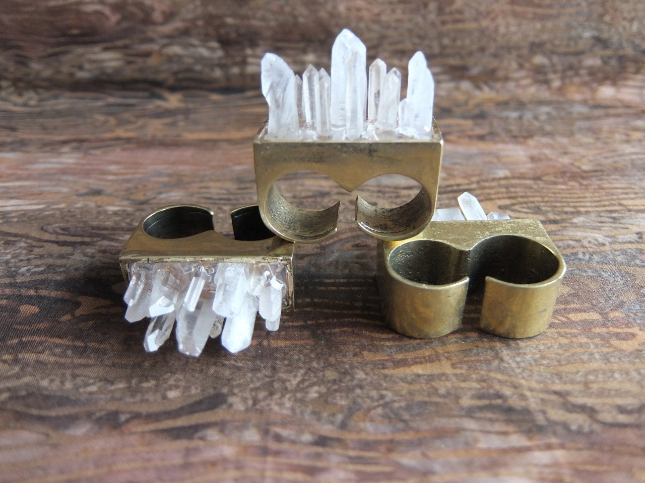 Quartz Crystal Overgrowth Knuckle Ring