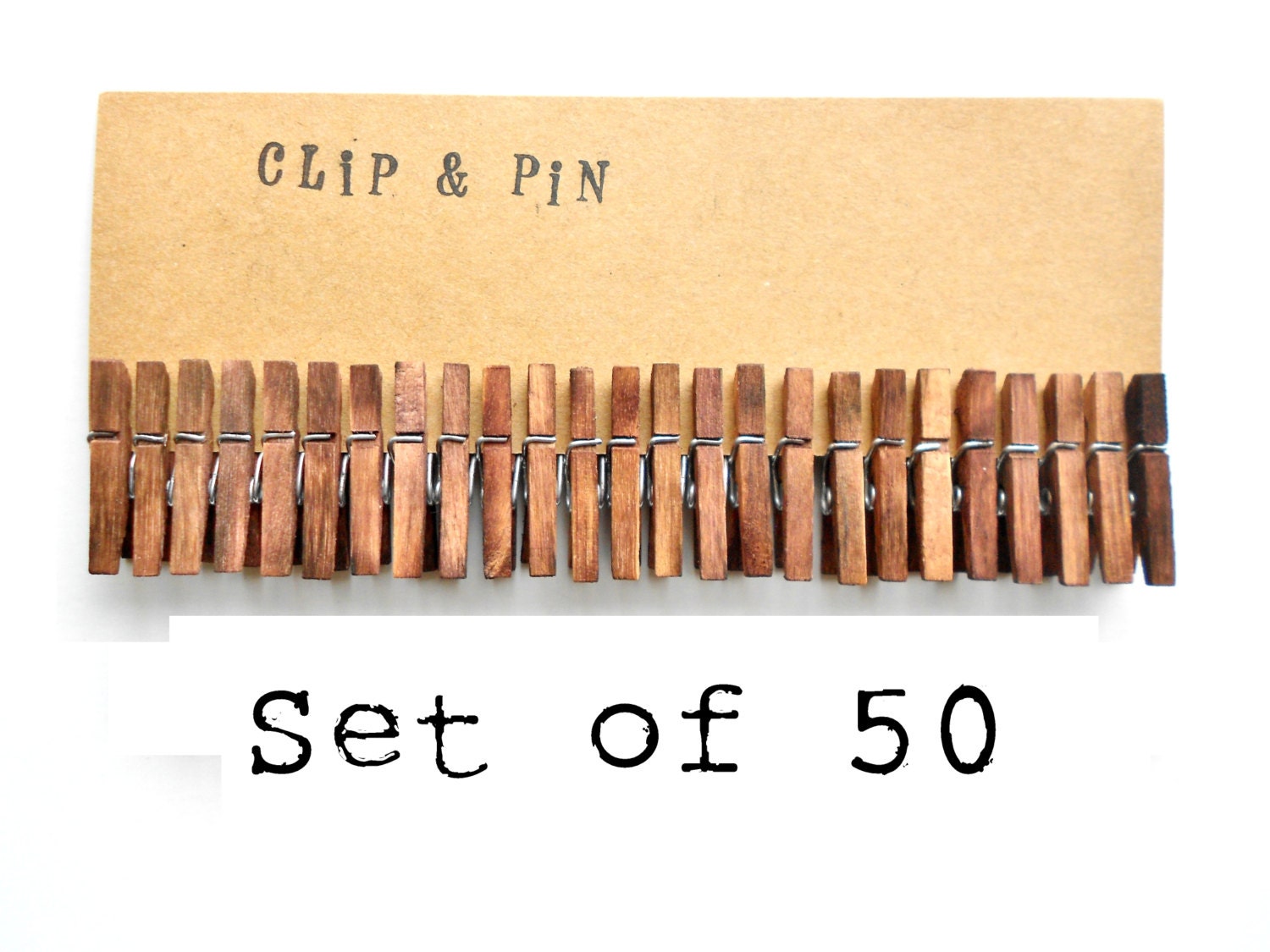 Mini Clothespins - Chestnut / Brown - 50 Small