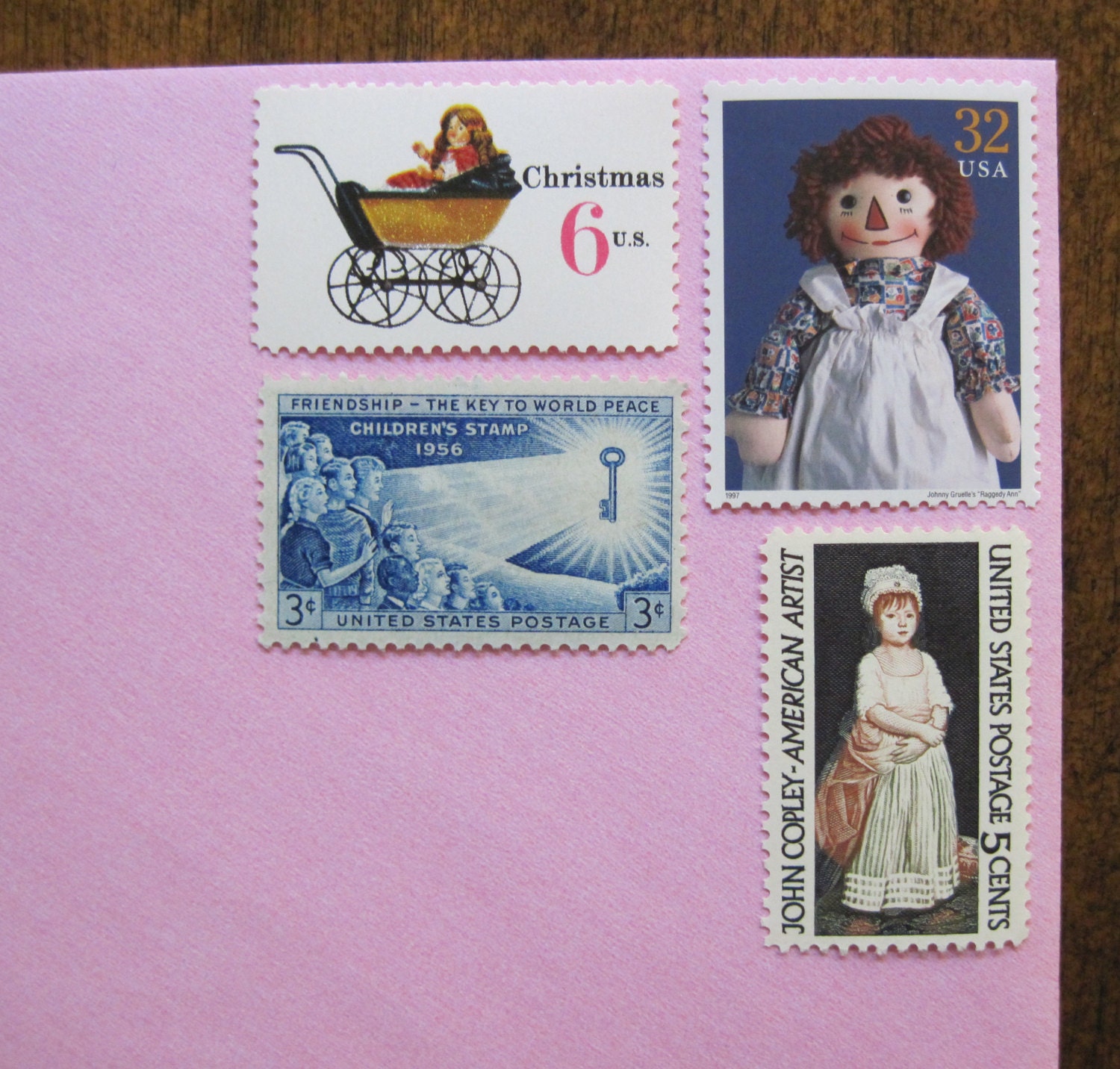 What a Doll ... Unused Vintage Postage Stamps ... Enough to mail 10 Invites or Letters