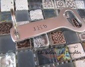Personalized Keychain for him - Personalized Bottle opener - Gift For Him - Hand Stamped Aluminum Bottle Opener Keychain