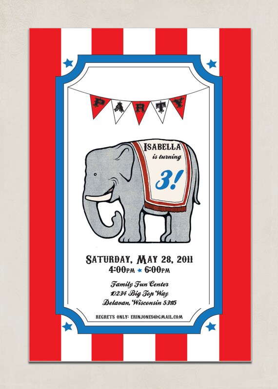 Printable INVITATION - Circus Party Collection - DIY Printable by The Splendid Shindig Il_570xn