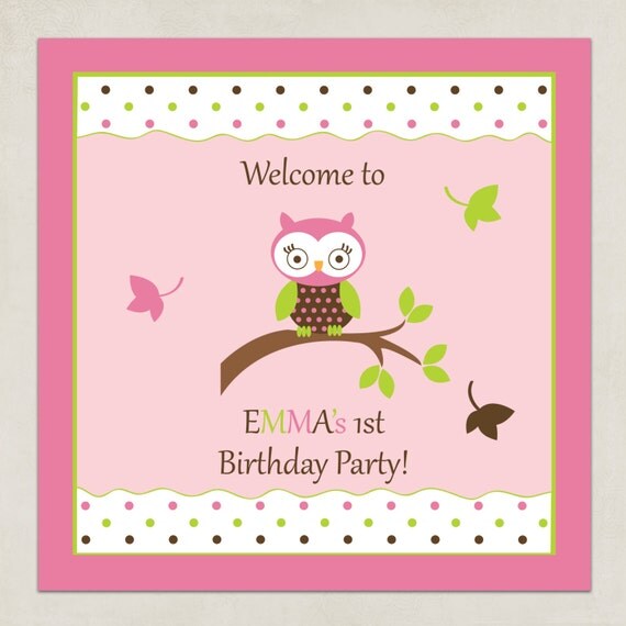 Printable Customized Welcome Sign - Owl Party Collection - DIY Printable by The Splendid Shindig Il_570xn