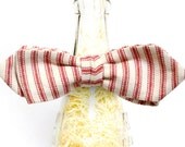 Handmade Vintage Red Stripped Self Tie Bow Tie