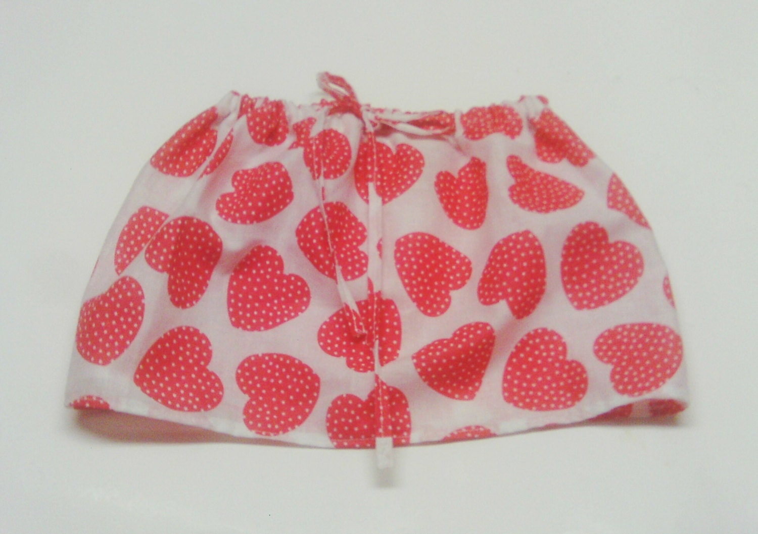 Infant Skirt Toddler Skirt Girl Skirt Valentine's Day Red Hearts with Drawstring