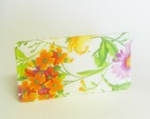 Fabric Covered Checkbook in Bright Floral Summer Spring Accessory