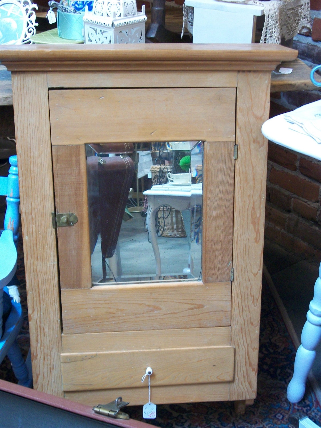 Vintage White Pine Medicine Cabinet