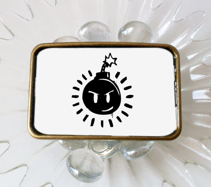 Sex Bob-Omb Logo Belt Buckle (White Background)