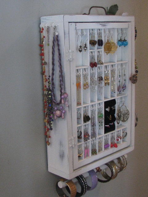 Hanging Jewelry Organizer Display with two layers of storage