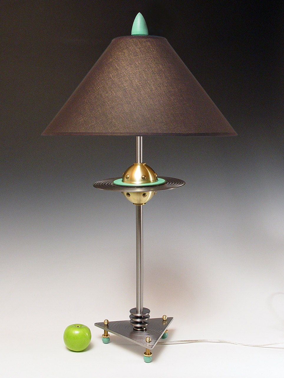 Retro table lamp. 156. Flying saucer lamp. Atomic modern lamp. UFO lamp. Space age lamp art. Steam punk industrial. Handmade.