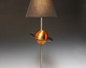 Retro table lamp. 160. Saturn. Planet. Steam punk industrial. Mid century modern. 50s Atomic. Copper and steel.