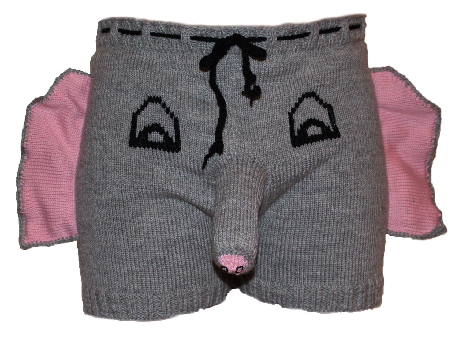 Shorts Boxers Underwear Trousers Handmade Gray Elephant, Men, Present, Gift, Christmas, Bachelorette party
