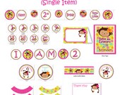 Monkey Love Printout - Birthday 1 year old 2 years old girl 1st birthday party or 2nd birthday Party Il_170x135