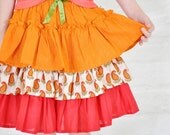 Cotton tiered ruffled skirt 2T 3T 4T girls 5 6 -Ready to ship-twirl skirt
