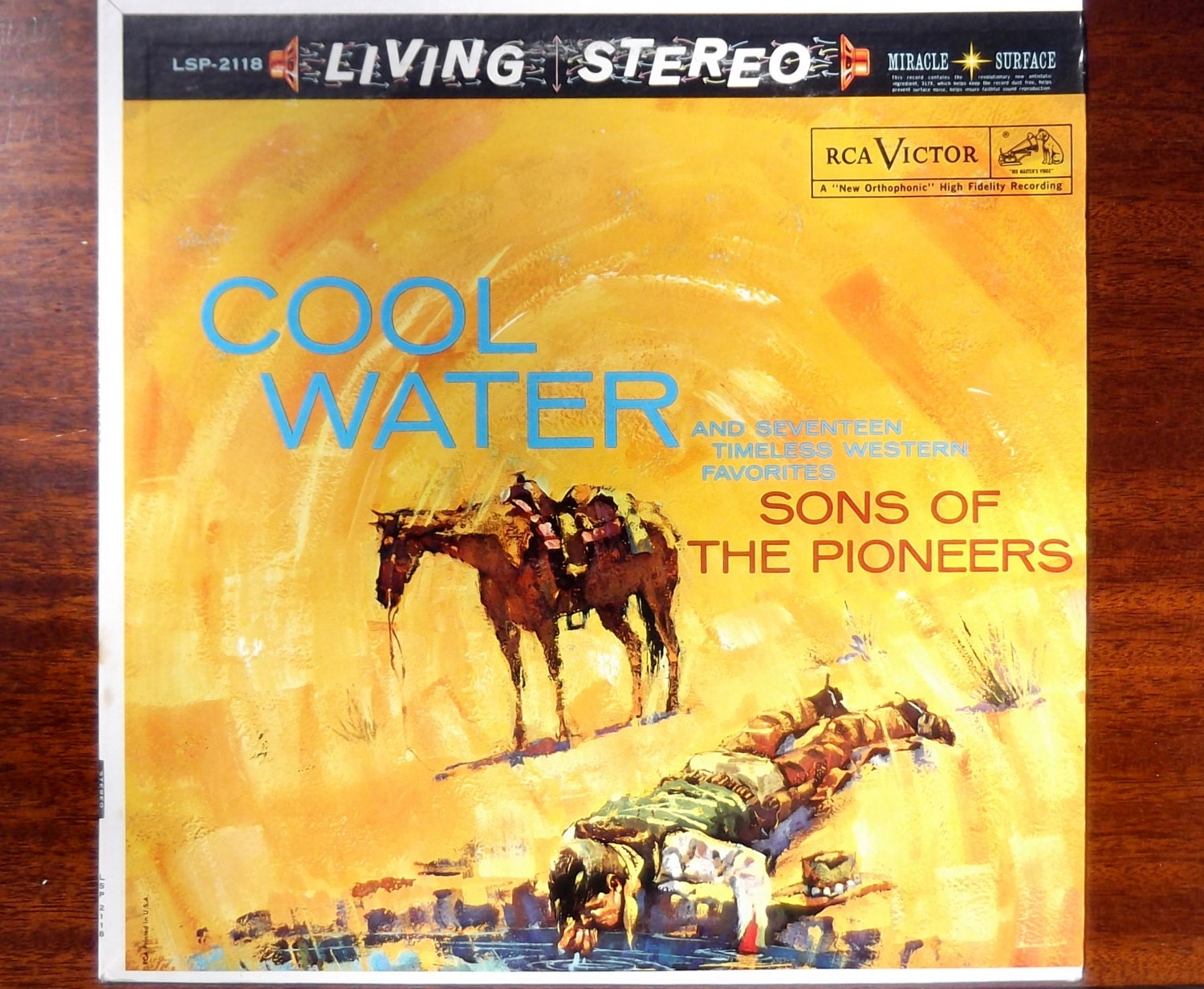 1959 LP record Cool Water by Sons of the Pioneers - cover art by Neil Boyle