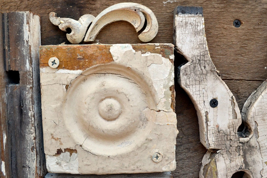 love sign architectural salvage typography letters L O V E ORIGINAL ART  by Elizabeth Rosen