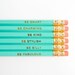 Gentle Reminders Pencils- Aqua and Gold, Set of 6