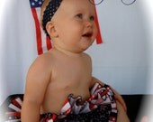 Parley Ray Stars and Stripes Patriotic Independence 4th of July All Around Ruffled Diaper Cover/ Baby Bloomers