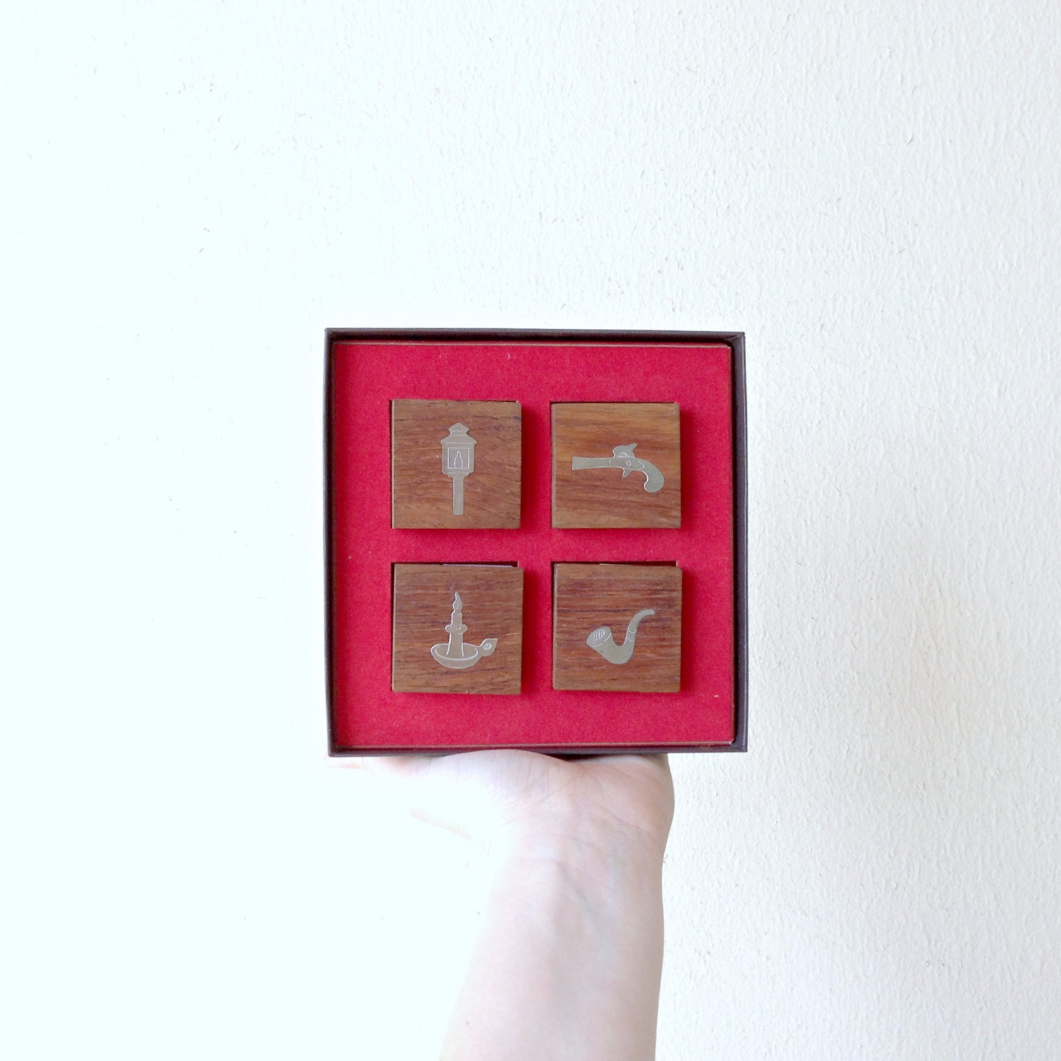 Vintage Dansk Matchbox Set - Staved Teak, Jens Quistgaard, Danmark