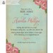 Rose Bridal Shower Invitation Shabby Chic Rustic Vintage Rose Pink Blue Typography Poster Printable Digital or Printed - Aurelia Style