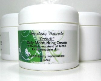 Daily Facial Moisturizer - Drench for dry mature skin types - Natural Organic Skincare - 2 oz