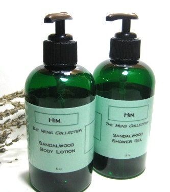 Mens Body Lotion - Sandalwood - Natural Organic Vegan Skin Care - 8 oz