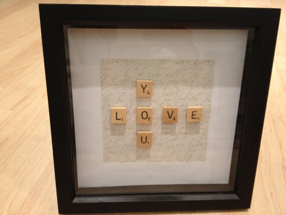 Scrabble Tiles Framed Wall Art by SpoilingDoilies on Etsy