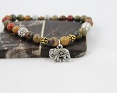 Elephant Bracelet, Jasper, Red