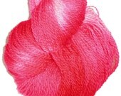 Luxury Hand Dyed Bluefaced Leister Wool Sock Yarn, 2-ply  Hot Pink .