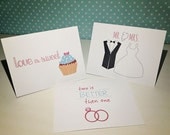 Love Wedding Handmade Paper Greeting Cards