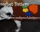 Instant Download Crochet Pattern - Paw Print Dog Sweater Small Dog 2-15 lbs  Dog Sweater Pawprint