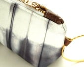 Grey Contemporary Shibori Wristlet Clutch - Slate